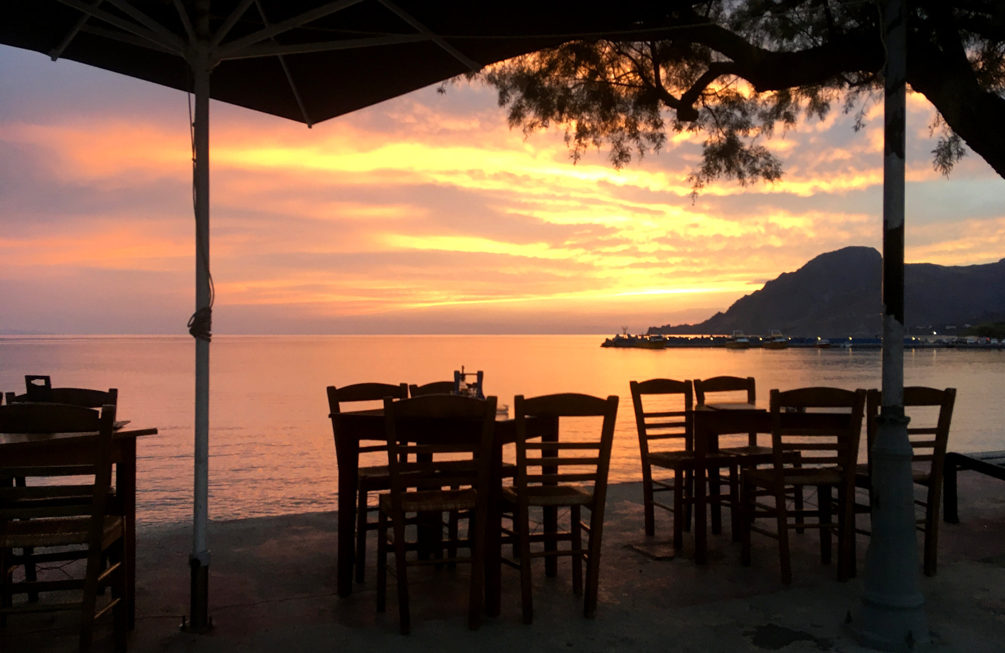 Plakias restaurant, Plakias sunset